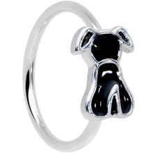 Load image into Gallery viewer, 18G 3/8 Black Sitting Dog Nose Hoop