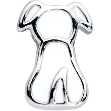 Load image into Gallery viewer, 18G 3/8 White Sitting Dog Nose Hoop
