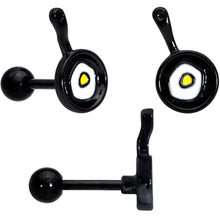 Load image into Gallery viewer, 16G 1/4 Black Spatula Kitchen Cooking Cartilage Earring Set of 2
