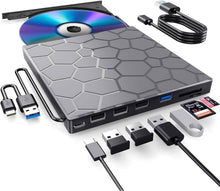 Load image into Gallery viewer, High-Speed USB 3.0 External CD/DVD Drive with Burner – Plug & Play, Windows & Mac Compatible