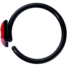 将图片加载到图库查看器,18G 3/8 Black Red Sneering Bite Lips Nose Hoop