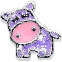 Load image into Gallery viewer, 20G 1/4 Happy Purple Hippo Nose Bone