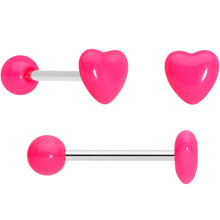 Load image into Gallery viewer, Clear Gem Rainbow Pink Heart Purple Barbell Tongue Ring Set of 4
