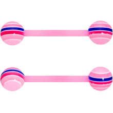 Load image into Gallery viewer, Clear Gem Rainbow Pink Heart Purple Barbell Tongue Ring Set of 4