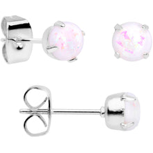 Load image into Gallery viewer, 20G White Faux Opal 3mm to 5mm Post Stud Earrings Set of 3
