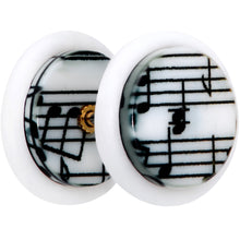 将图片加载到图库查看器,White Music Note Cheater Plug Set