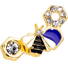 Load image into Gallery viewer, 16G 5/16 Clear CZ Gem Gold Tone Lovely Bee Labret Monroe Tragus
