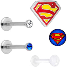 Load image into Gallery viewer, 16G 5/16 Officially Licensed Marvel Superman Labret Set of 5