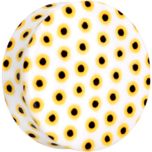 Load image into Gallery viewer, White Acrylic Scores of Sunflowers Double Flare Plug Set