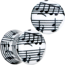 将图片加载到图库查看器,Black White Acrylic Music Notes Double Flare Plug Set