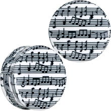 将图片加载到图库查看器,Black White Acrylic Music Notes Double Flare Plug Set