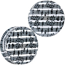 将图片加载到图库查看器,Black White Acrylic Music Notes Double Flare Plug Set