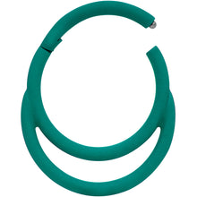 将图片加载到图库查看器,18G 3/8 Teal Matte Double Circle Cartilage Hinged Segment Ring