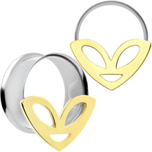 将图片加载到图库查看器,Two Tone Alien Face Double Flare Tunnel Plug Set