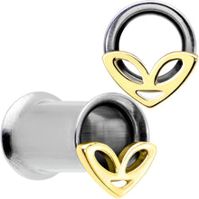 将图片加载到图库查看器,Two Tone Alien Face Double Flare Tunnel Plug Set