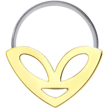 将图片加载到图库查看器,Two Tone Alien Face Double Flare Tunnel Plug Set