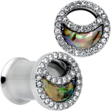 将图片加载到图库查看器,Clear Gem Iridescent Crescent Moon Tunnel Plug Set
