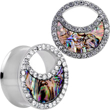 将图片加载到图库查看器,Clear Gem Iridescent Crescent Moon Tunnel Plug Set