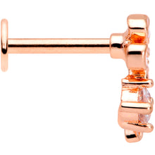 Load image into Gallery viewer, 16G 5/16 Clear CZ Rose Gold Tone Butterfly Flower Labret Tragus