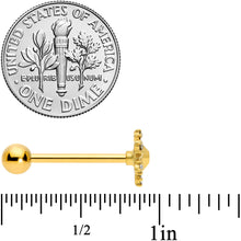 Load image into Gallery viewer, Clear CZ Gem Gold Tone Sweet Snowflake Christmas Barbell Tongue Ring