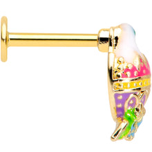 Load image into Gallery viewer, 16G 5/16 Gold Tone Yellow Pink Hatched Easter Chick Labret Tragus