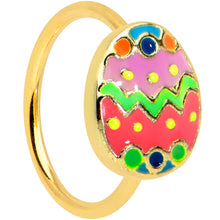 Load image into Gallery viewer, 20G 5/16 Gold Tone Funky Painted Easter Egg Nose Hoop
