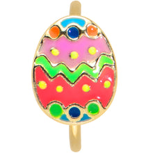 Load image into Gallery viewer, 20G 5/16 Gold Tone Funky Painted Easter Egg Nose Hoop