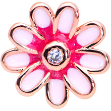 Load image into Gallery viewer, 16G 1/4 Clear Gem Rose Gold Tone Pink Flower Cartilage Earring