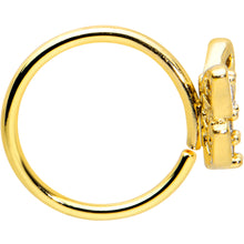 Load image into Gallery viewer, 20G 5/16 Clear CZ Gem Gold Tone Open Butterfly Nose Hoop
