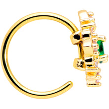 Load image into Gallery viewer, 20G 5/16 Clear Green Gem Gold Tone Art Deco Style Nose Hoop