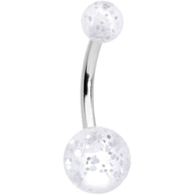 Load image into Gallery viewer, Aurora Gem White Matte UV Clear Glitter Belly Ring Set of 4