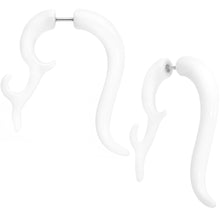 将图片加载到图库查看器,18G 1/4 White Tribal Style Cheater Hanger Plug Set