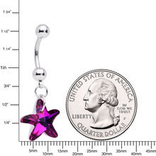 将图片加载到图库查看器,Purple Gem Sweet Star Dangle Belly Ring