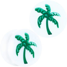 将图片加载到图库查看器,White Acrylic Green Palm Tree Saddle Plug Set