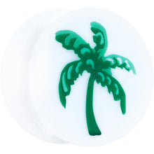 将图片加载到图库查看器,White Acrylic Green Palm Tree Saddle Plug Set