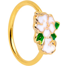 Load image into Gallery viewer, 20G 5/16 Gold Tone White Spring Flower Nose Hoop
