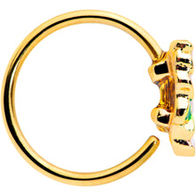 Load image into Gallery viewer, 20G 5/16 Gold Tone White Spring Flower Nose Hoop