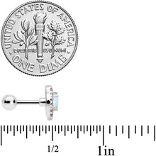 Load image into Gallery viewer, 16G 1/4 White Synthetic Opal Glam Oval Cartilage Tragus Earring