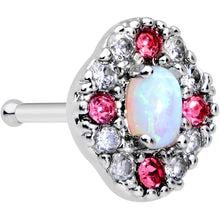 将图片加载到图库查看器,20G 5/16 White Synthetic Opal Glam Oval Nose Bone