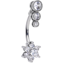 将图片加载到图库查看器,Clear CZ Gem Triple Drop Flower Belly Ring