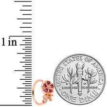 Load image into Gallery viewer, 20G 5/16 Clear Pink Gem Rose Gold Tone Heart Flower Nose Hoop