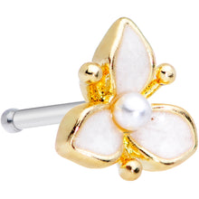 将图片加载到图库查看器,20G 1/4 Simple White Flower Nose Bone