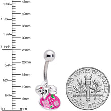 将图片加载到图库查看器,Pink Gem Pink Egg Easter Bunny Belly Ring