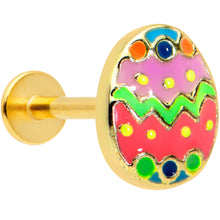 Load image into Gallery viewer, 16G 5/16 Gold Tone Funky Painted Easter Egg Labret Monroe Tragus