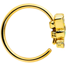 将图片加载到图库查看器,20G 5/16 Clear CZ Gem Green Butterfly Gold Tone Insect Nose Hoop