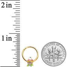 将图片加载到图库查看器,16G 3/8 Gold Tone Hatched Chick Easter Egg Hinged Segment Ring
