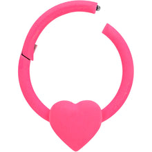Load image into Gallery viewer, 16G 3/8 Pink Matte Heart Valentines Day Hinged Segment Ring