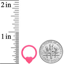 Load image into Gallery viewer, 16G 3/8 Pink Matte Heart Valentines Day Hinged Segment Ring