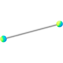 Load image into Gallery viewer, 14G Blue Black Ombre Soft Finish Industrial Barbell 38mm Set of 4