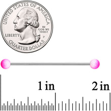 Load image into Gallery viewer, 14G Pink Brown Ombre Soft Finish Industrial Barbell 38mm Set of 4
